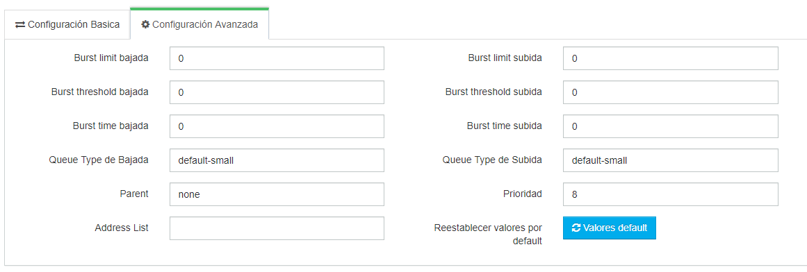 Plan Simple queue Rafagas de velocidad - WispHub.net